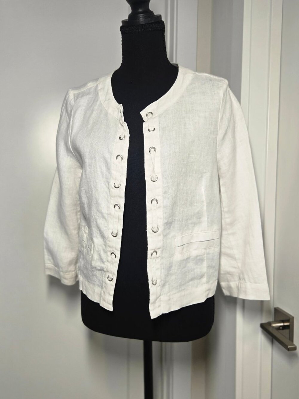 For Cynthia Linen Jacket White Size S
